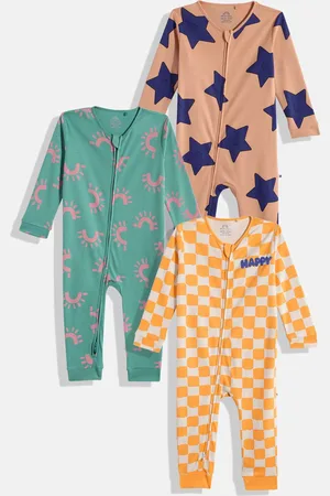 Next Infant Boys Pack of 3 Printed Pure Cotton Rompers