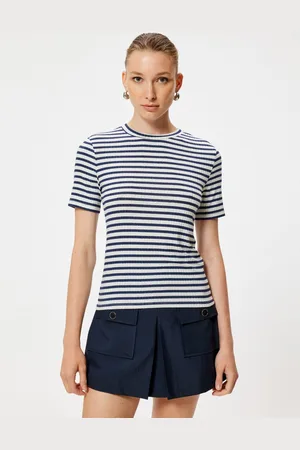 Koton Women Striped Round Neck T-Shirt