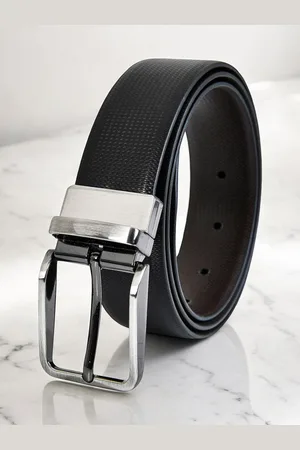 CRUSSET Men Tang Closure Textured Reversible Formal Belt