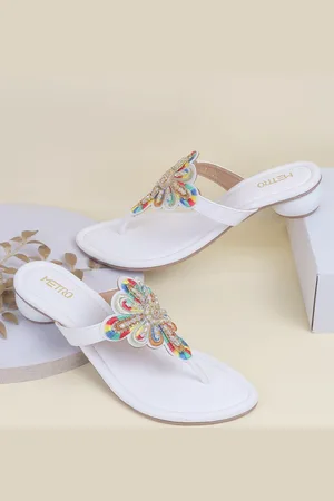 Metro Women Embellished Block Sandals