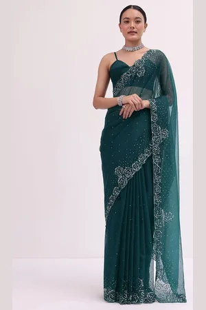 KALKI Fashion Floral Sequinned Organza Saree