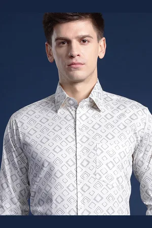 HANCOCK Men Printed Slim Fit Party Shirt