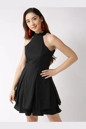 Sera Women Halter Neck Sleeveless Fit & Flare Dress