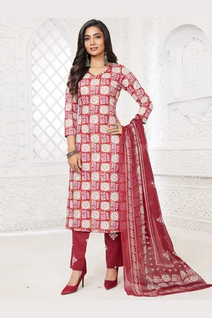 Miraan Ethnic Motifs Printed Pure Cotton Unstitched Dress Material