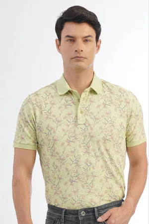 JADE BLUE Men Floral Printed Polo Collar T-shirt