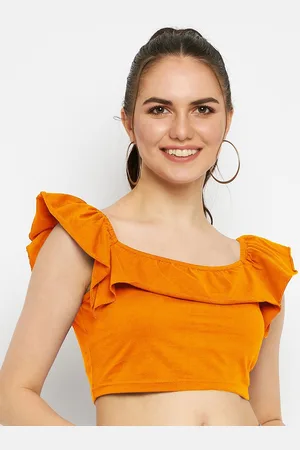 BRINN Flutter Sleeve Cotton Crop Top