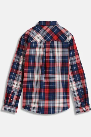 Tommy Hilfiger Boys Tartan Checked Spread Collar Casual Shirt