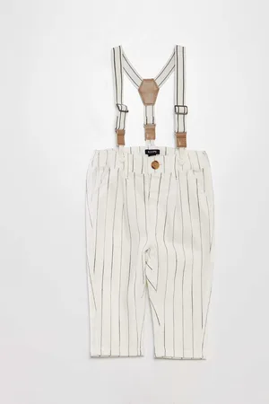 KIABI Boys Striped Regular Fit Mid-Rise Trousers