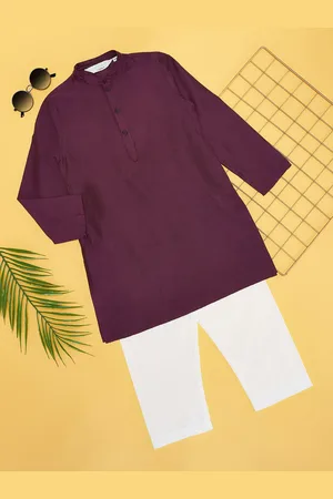 Pantaloons Boys Mandarin Collar Straight Kurta With Pyjamas