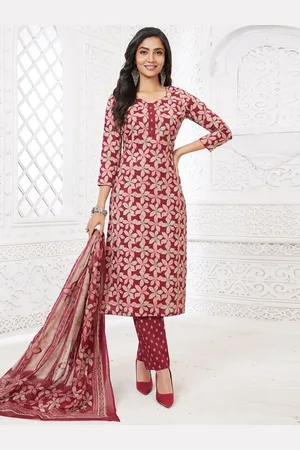 Miraan Floral Printed Pure Cotton Unstitched Dress Material