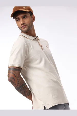 WROGN Men Solid Polo Collar Cotton Slim Fit T-shirt