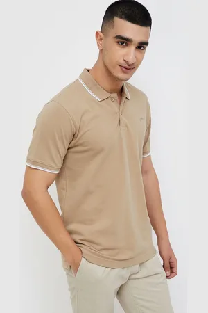 Lifestyle Men Solid Polo Collar Cotton T-shirt