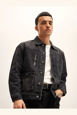 The Bear House Men Solid Spread Collar Jacket