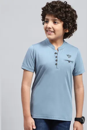 Monte Carlo Boys Mandarin Collar Cotton T-shirt