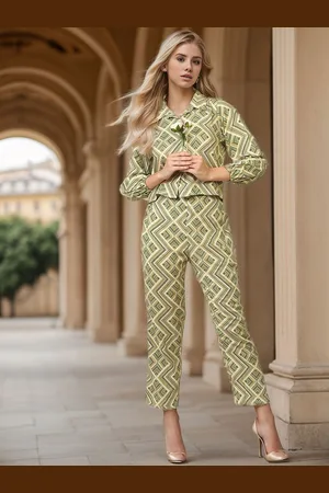 Kalini Geometric Printed Shirt & Trousers