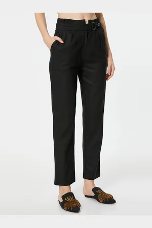 Koton Women Mid-Rise Straight Fit Cigarette Trousers