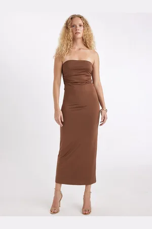 DeFacto Women Off-Shoulder Sheath Midi Dress