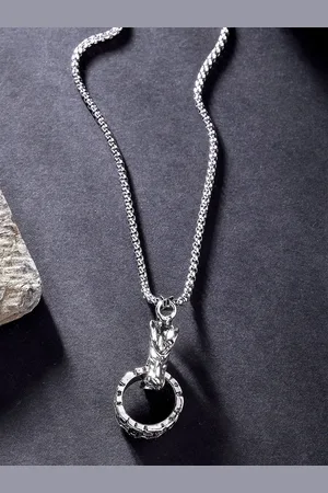 karatcart Silver-Plated Quirky Pendants with Chains