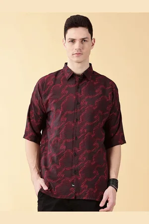 VALEN CLUB Men Abstract Printed Spread Collar Comfort Casual Shirt