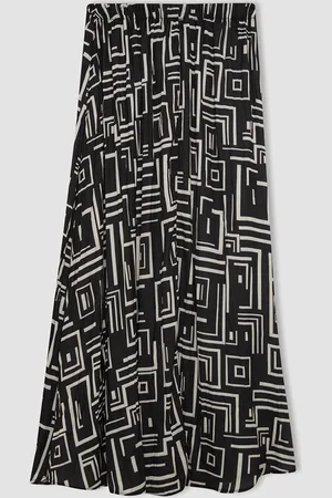 DeFacto Women Printed A-Line Midi Skirt