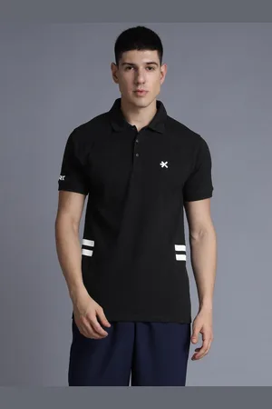 HRX Men Solid Polo Collar Cotton T-shirt