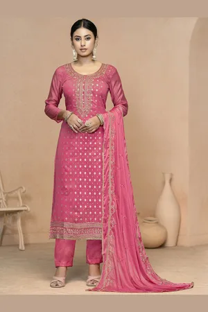 MANVAA Floral Woven Design Sequinned Unstitched Dress Material