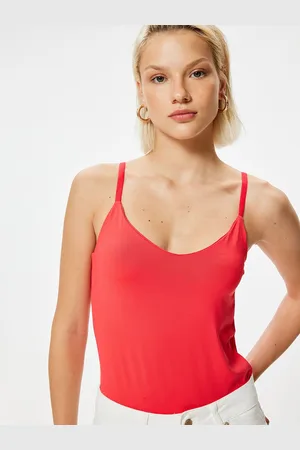 Koton Women Solid Shoulder Straps Nylon Top