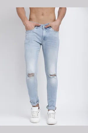 LocoMotive Men Blue Slim Fit Mid-Rise Slash Knee Stretchable Jeans