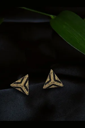 Comet Busters Metal Triangular Studs Earrings