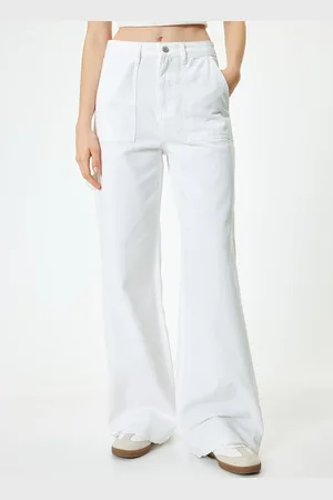 Koton Women Cotton Mid-Rise Regular Fit Bootcut Trousers