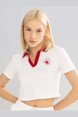 DeFacto Women Polo Collar Boxy T-shirt