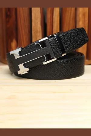 Winsome Deal Men Textured Slider Buckle Closure Belt