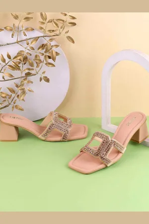 Metro Women Embellished Open Toe Block Heel Sandals