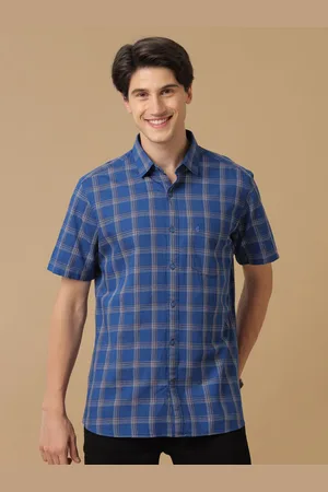 Linen Club Men Other Checks Checked Contemporary Slim Fit Opaque Casual Shirt