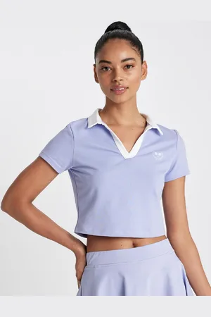 DeFacto Women Printed Polo Collar Extended Sleeves Applique T-shirt