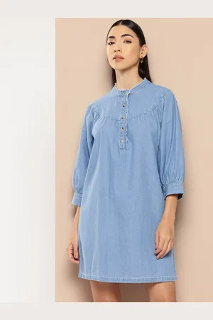 Chemistry Pure Cotton Chambray Mini Dress