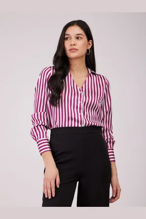 FableStreet Women Vertical Striped Casual Shirt