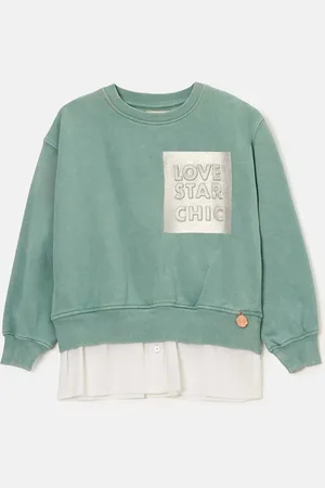 Angel & Rocket Girls Typography Printed Sweatshirt