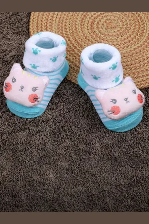 Baby Moo Infants Applique Embellished Anti-Slip Cotton Socks Booties