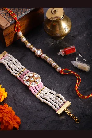 House of Pataudi Kundan Bhaiya Bhabhi Rakhi Gift Set