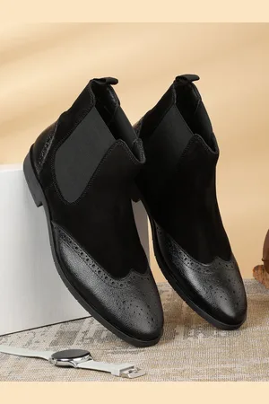 Teakwood Leathers Men Block Heeled Chelsea Boots
