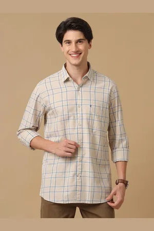 Linen Club Men Contemporary Slim Fit Tartan Checks Opaque Checked Casual Shirt