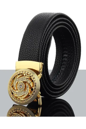 Winsome Deal Men Slider Buckle Closure Textured Formal Belt