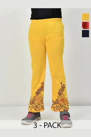 BAESD Pack of 3 Girls Floral Printed Knitted Palazzos