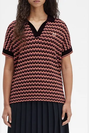 Fred Perry Women Printed Polo Collar Pockets T-shirt