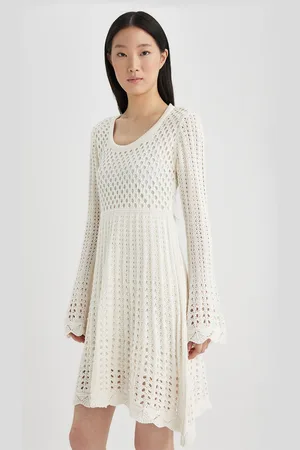 DeFacto Bell Sleeve Knitted A-Line Dress