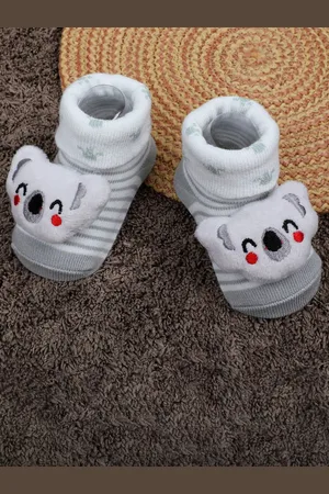 Baby Moo Infants Applique Embellished Anti-Slip Cotton Socks Booties