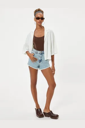 Koton Women Spread Collar Solid Casual Shirt