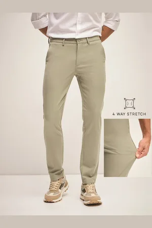 The Bear House Men Solid 4 Way Stretch Slim Fit Formal Trouser