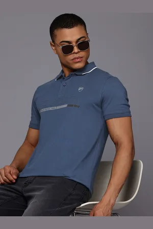 DUCATI Brand Logo Printed Polo Collar Pure Cotton T-shirt